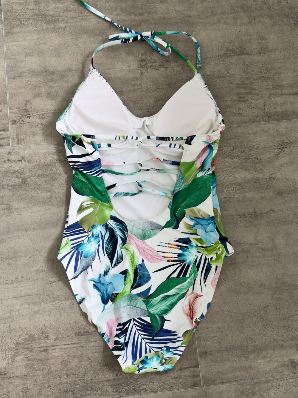 LA BLANCA one-piece halter swimsuit Size 4 NWOT - Picture 5 of 16